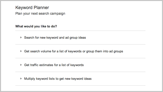 Google Keyword Planner
